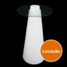 Mesa Bistro Alta de led em cone com vidro - Locação