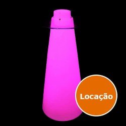 Mesa Bistro Alta de led em cone com vidro - Locação