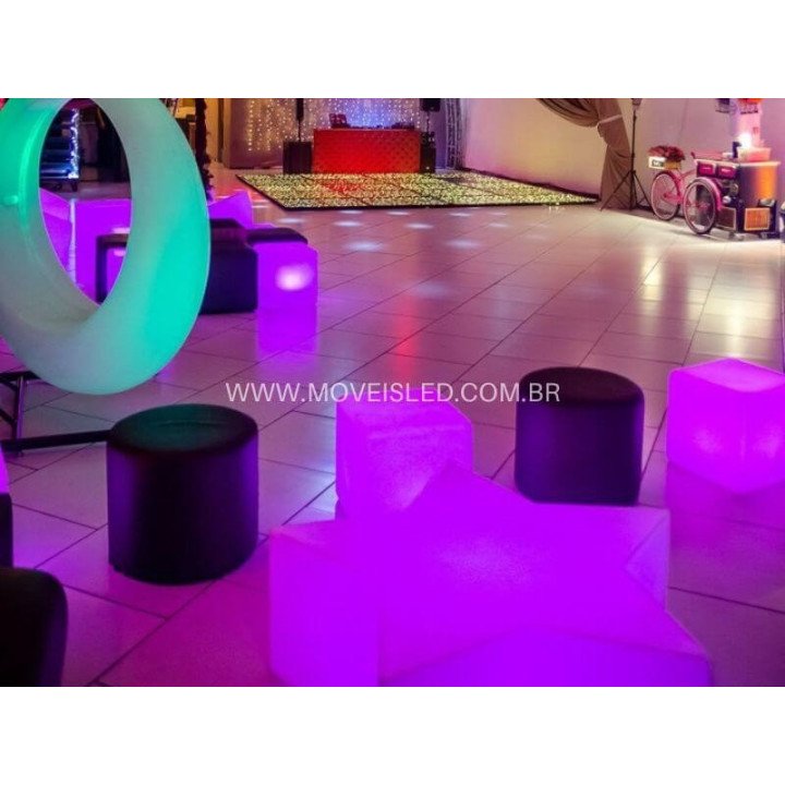 Locação de Puff Estrela Grande de LED 92 cm em SP | Móveis Led