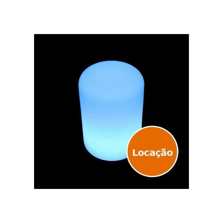 Locação de Puff Cilindro de LED 43 cm em São Paulo | Móveis Led