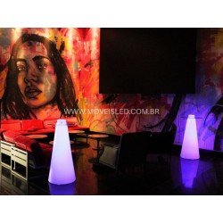 Mesa Bistro Alta de led em cone com vidro - Locação