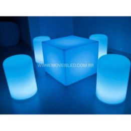 Puff Box 55 de LED sem Fio Nova Geração | Móveis Led