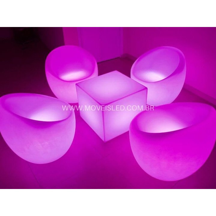 Puff Box 55 de LED sem Fio Nova Geração | Móveis Led