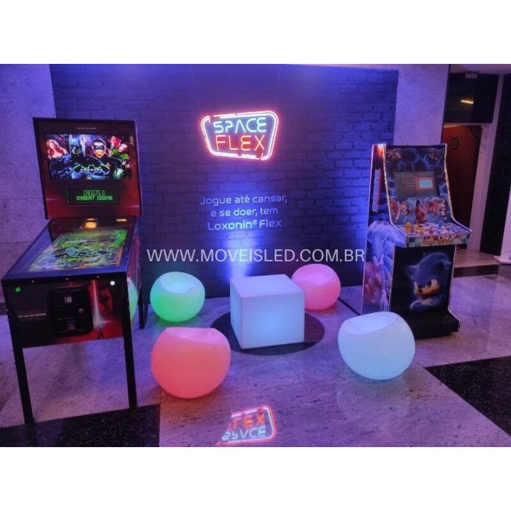 Puff Box 55 de LED sem Fio Nova Geração | Móveis Led