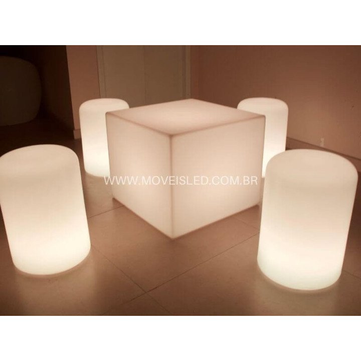 Puff Box 55 de LED sem Fio Nova Geração | Móveis Led