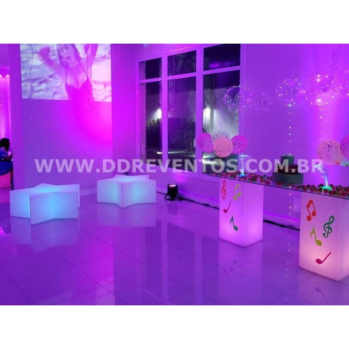 Mesa de LED Quadrada com Fio RGB em SP | Móveis Led