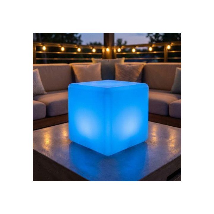 Locação de Puff Quadrado de LED 43 cm em SP | Móveis Led