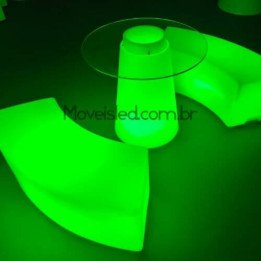Locação de Mesa Média Cone com Vidro em SP | Móveis Led