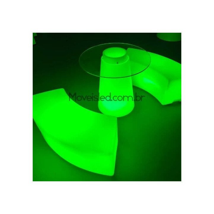 Locação de Mesa Média Cone com Vidro em SP | Móveis Led