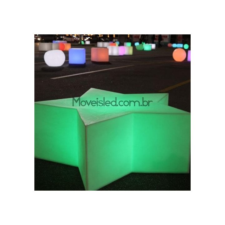 Locação de Puff Estrela Grande de LED 92 cm em SP | Móveis Led