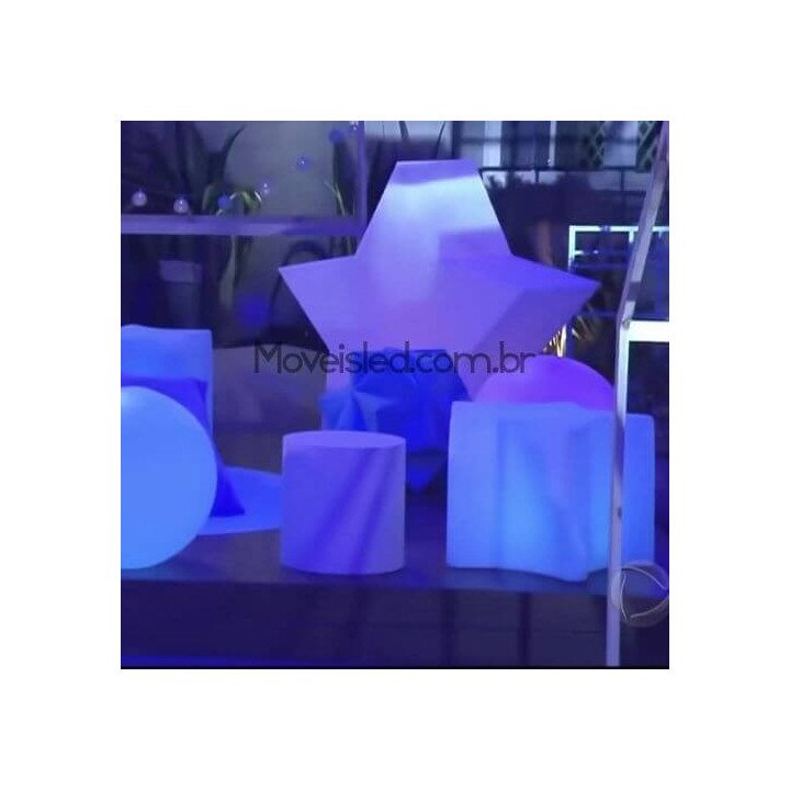 Locação de Puff Estrela Grande de LED 92 cm em SP | Móveis Led