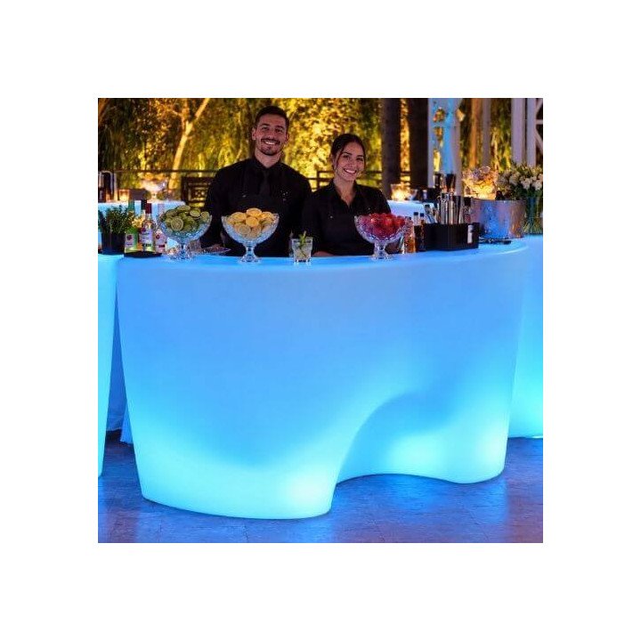Locação de Balcão de LED Curvo em São Paulo | Móveis Led