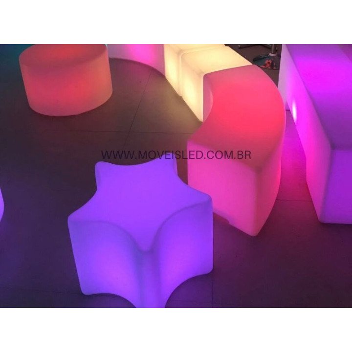 Locação de Puff Estrela de LED em São Paulo | Móveis Led